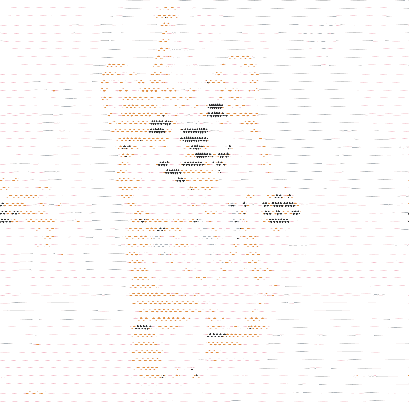 Corgi photo matched to orange, pink, blue, dark grey and white pens