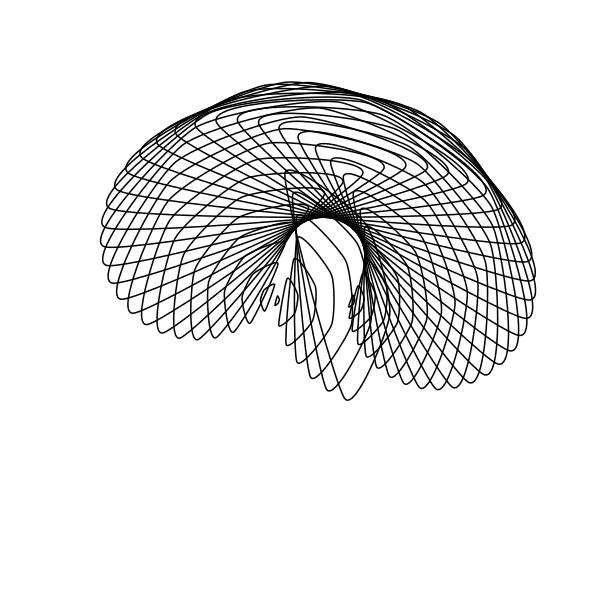 Half-arcs fanning out like a shell
