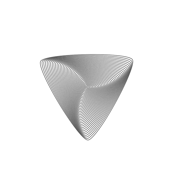 Triangles spiralling into a vortex